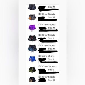 8 PAIR OF KILL CREW SHORTS! Like new! BARELY any difference between sizes.